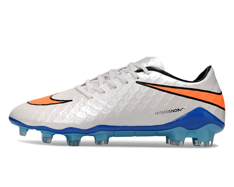 Tacos de Fútbol Nike Hypervenom Phantom FG - Blanco / Azul / Naranja (Césped Natural / Firm Ground)