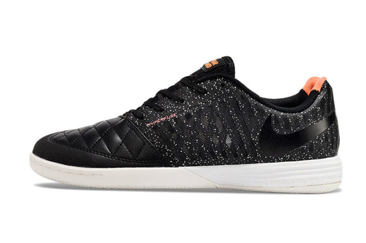Tenis de Fútbol Nike Lunar Gato II - Negro con Patrón Gráfico Manchado, Swoosh Negro y Suela Blanca (Césped Interior / Futsal)