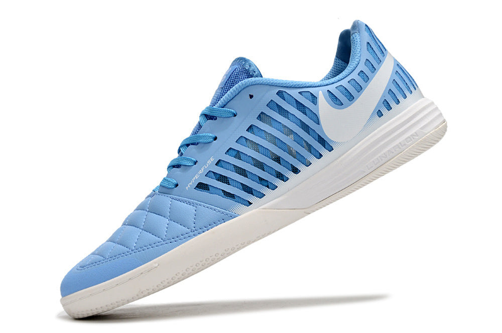Tenis de Fútbol Nike Lunar Gato II - Celeste, Swoosh Blanco y Suela Gris Claro (Césped Interior / Futsal)