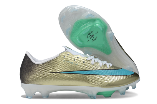 Tacos de Fútbol Nike Mercurial Vapor 17 Elite FG - Dorado, Blanco y Turquesa (Césped Natural)
