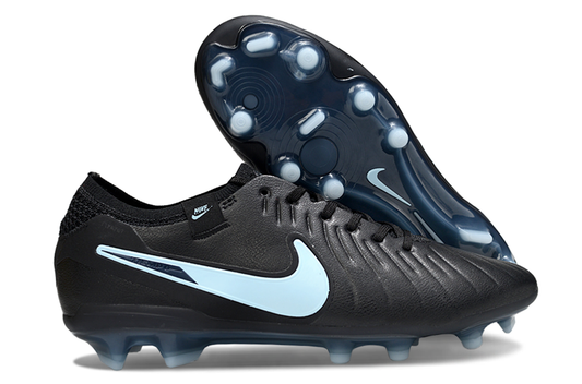 Tacos de Fútbol Nike Tiempo Legend 9 Elite FG - Negro y Azul Claro (Césped Natural / Firm Ground)
