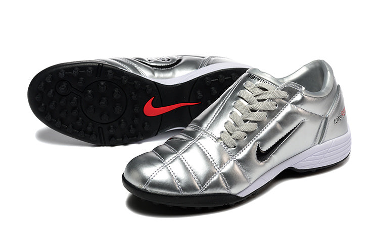 Tenis de Fútbol Nike Total 90 TF - Plata / Negro (Césped Sintético / Turf)