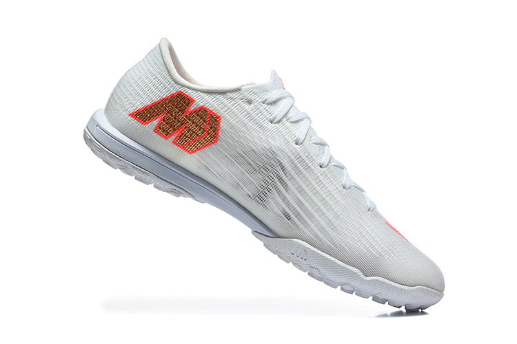 Tenis de Fútbol Nike Mercurial Vapor Academy TF - Blanco, Naranja y Dorado (Sintético / Turf)