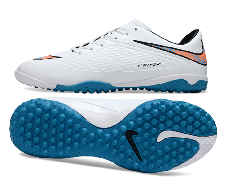 Tenis de Fútbol Nike Hypervenom Phantom TF - Blanco / Azul (Césped Sintético / Turf)