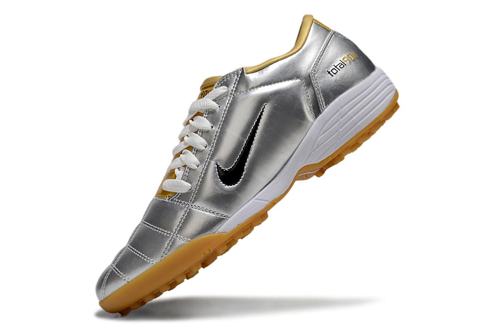 Tenis de Fútbol Nike Total 90 TF - Plata / Dorado (Césped Sintético / Turf)
