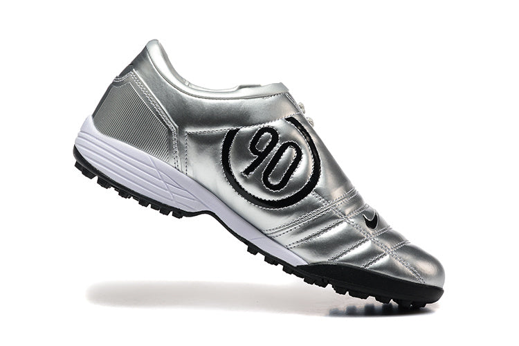 Tenis de Fútbol Nike Total 90 TF - Plata / Negro (Césped Sintético / Turf)