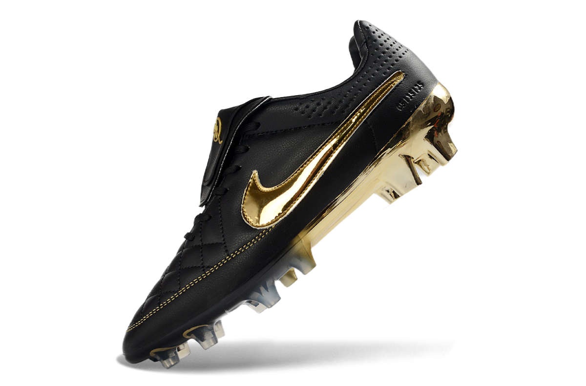 Tacos de Fútbol Nike Tiempo Legend 10 Elite FG Edición Especial - Negro y Dorado (Césped Natural / Firm Ground)