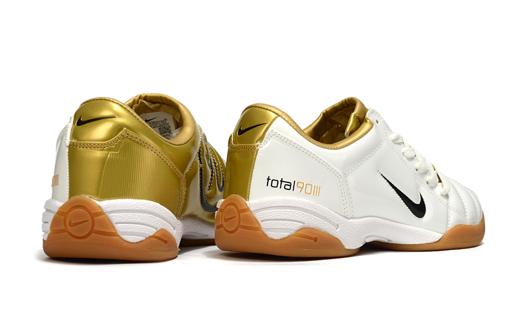 Tenis de Fútbol Nike Total 90 IC - Blanco / Dorado (Césped Interior / Futsal)