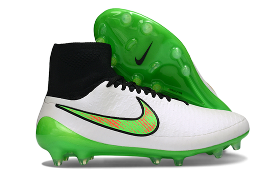 Tacos de Fútbol Nike Magista Obra Elite FG - Blanco, Negro, Verde y Naranja (Césped Natural)