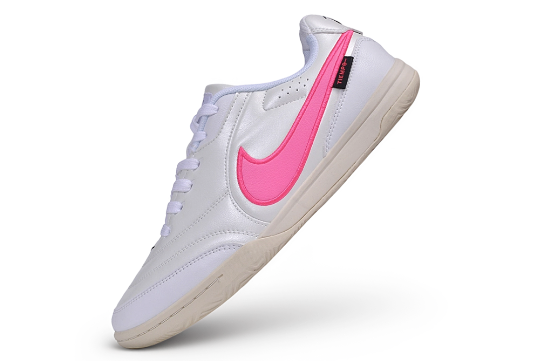 Tenis de Fútbol Nike Tiempo IC - Blanco / Rosa (Césped Interior / Futsal)