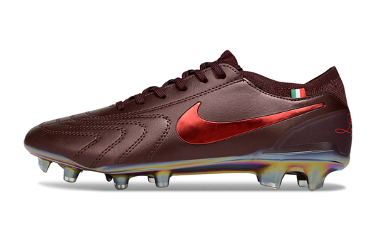 Tacos de Fútbol Nike Tiempo Legend 9 Elite FG - Vinotinto y Rojo Metálico (Césped Natural / Firm Ground)
