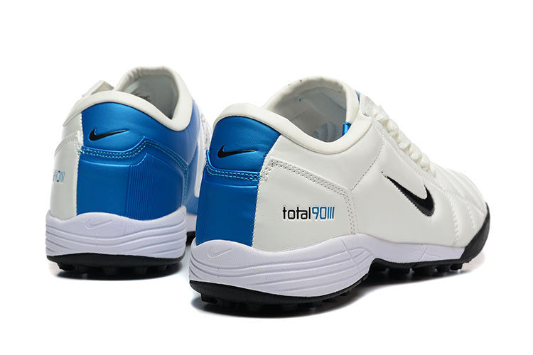 Tenis de Fútbol Nike Total 90 TF - Blanco / Azul (Césped Sintético / Turf)