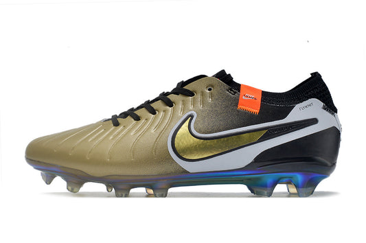 Tacos de Fútbol Nike Tiempo Legend 9 Elite FG - Dorado, Negro y Gris (Césped Natural / Firm Ground)