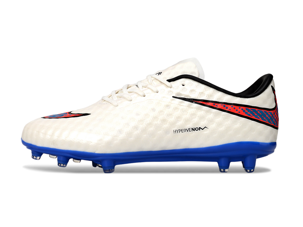 Tacos de Fútbol Nike Hypervenom Phantom FG - Blanco / Azul / Naranja (Césped Natural / Firm Ground)