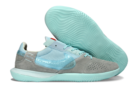 Tenis de Fútbol Nike Street Gato - Gris y Turquesa / Celeste Claro (Césped Interior / Futsal)