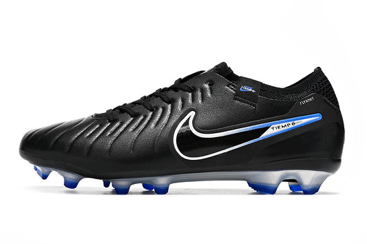 Tacos de Fútbol Nike Tiempo Legend 9 Elite FG - Negro, Blanco y Azul (Césped Natural / Firm Ground)