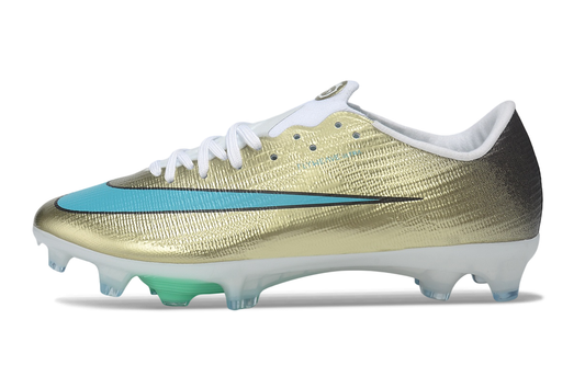 Tacos de Fútbol Nike Mercurial Vapor 17 Elite FG - Dorado, Blanco y Turquesa (Césped Natural)