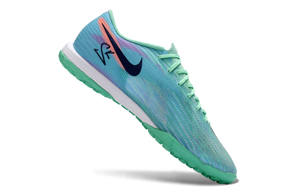 Tenis de Fútbol Nike Mercurial Vapor Academy TF - Turquesa, Verde Menta, Azul Oscuro y Naranja (Sintético / Turf)