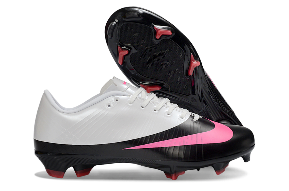 Tacos de Fútbol Nike Mercurial FG - Blanco / Negro (Césped Natural / Firm Ground)