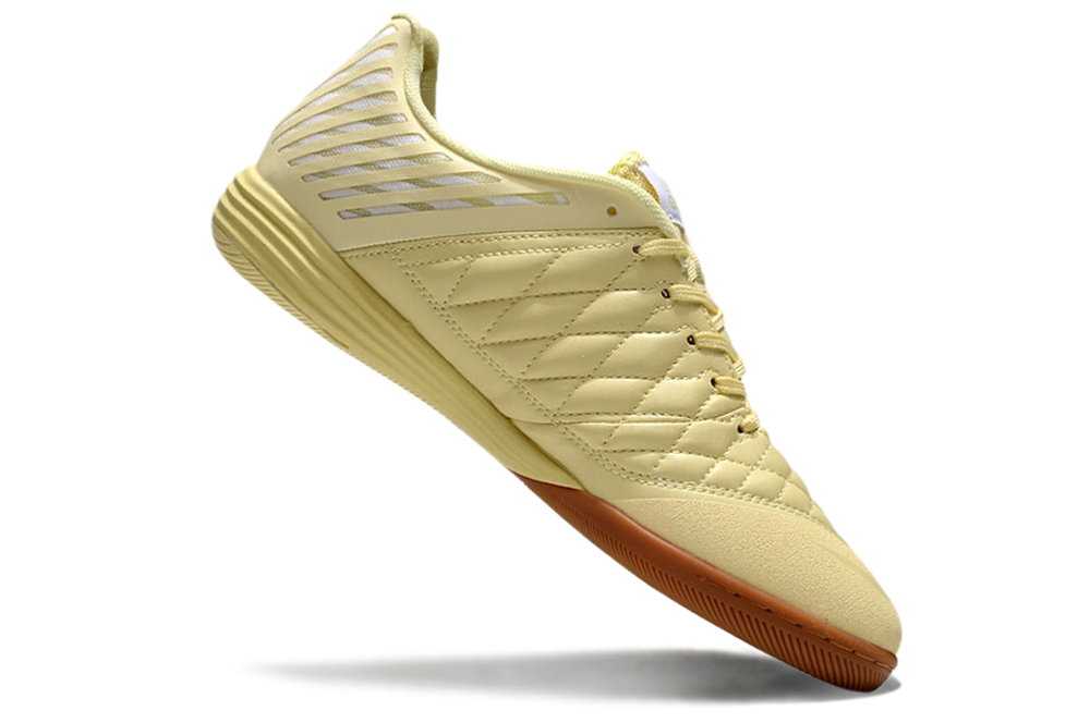 Tenis de Fútbol Nike Lunar Gato II - Amarillo Pastel / Crema, Swoosh Blanco y Suela de Goma (Césped Interior / Futsal)