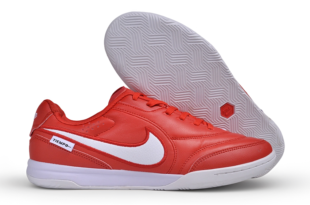 Tenis de Fútbol Nike Tiempo IC - Rojo / Blanco (Césped Interior / Futsal)