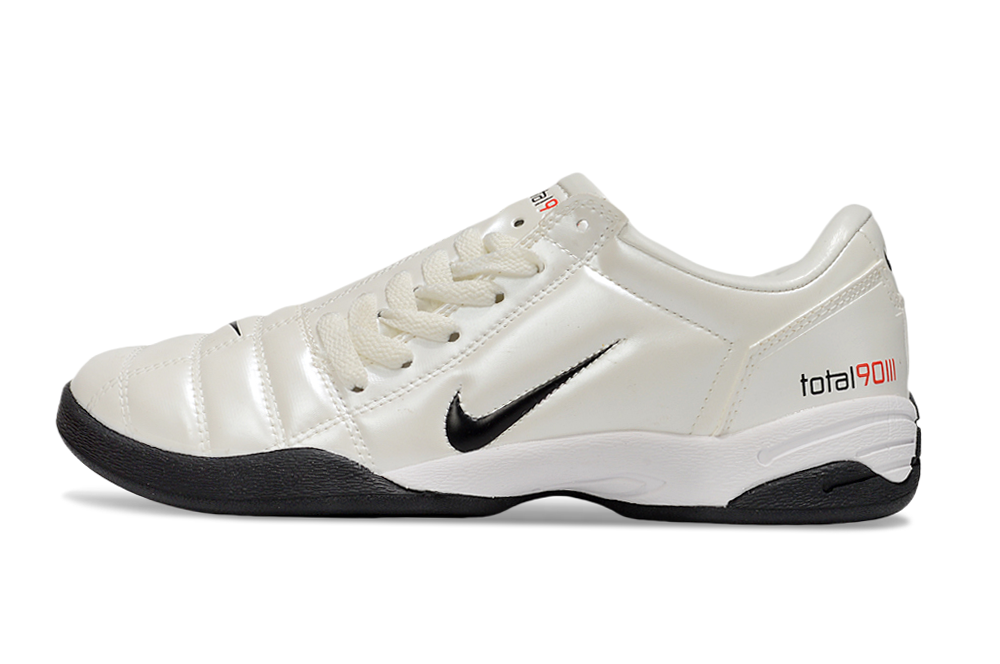 Tenis de Fútbol Nike Total 90 IC - Blanco / Negro (Césped Interior / Futsal)