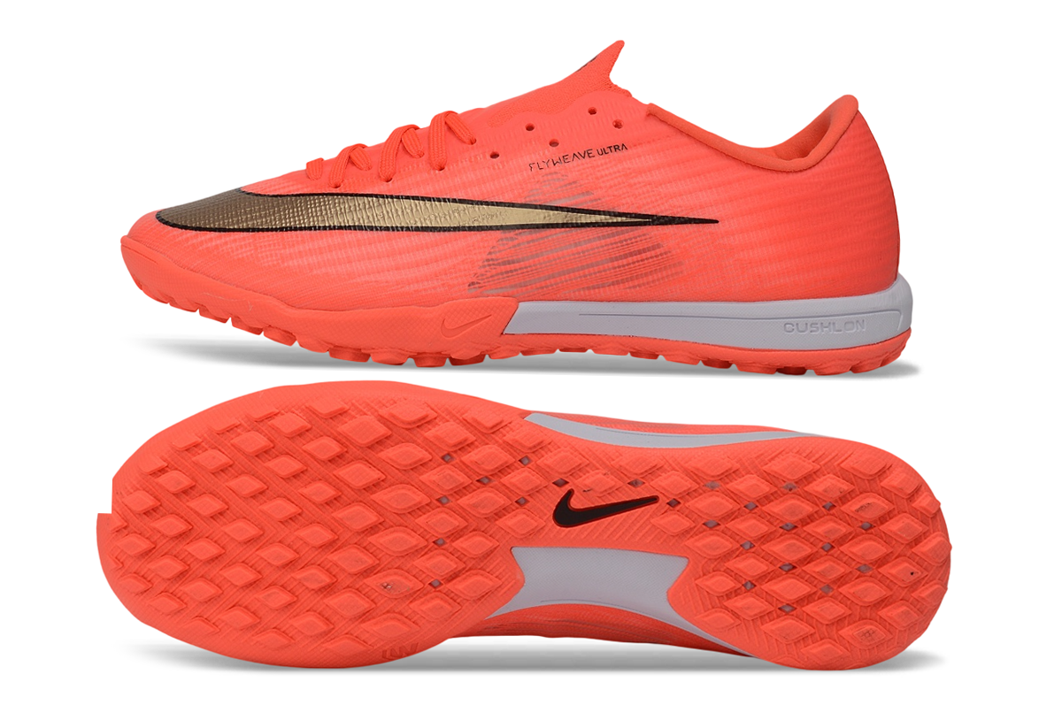 Tenis de Fútbol Nike Mercurial Vapor Academy TF - Coral y Dorado (Sintético / Turf)