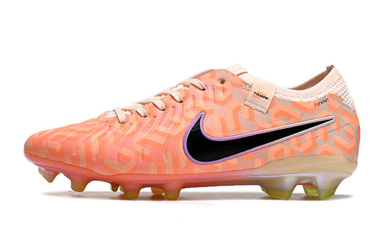 Tacos de Fútbol Nike Tiempo Legend 9 Elite FG - Melocotón, Negro y Morado (Césped Natural / Firm Ground)