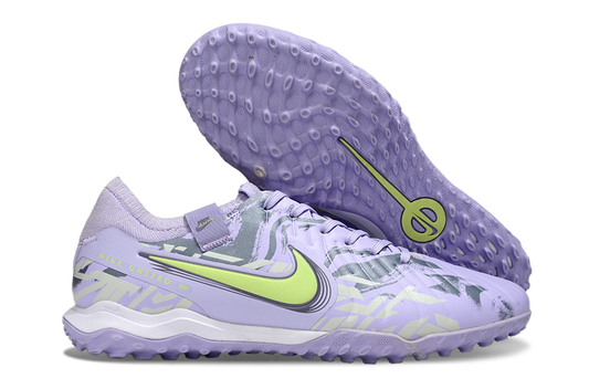 Tenis de Fútbol Nike Tiempo Legend 9 Pro TF - Morado Claro, Gris y Verde Lima (Sintético / Turf)