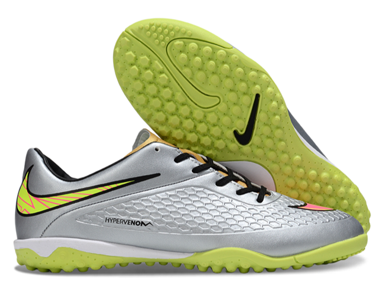 Tenis de Fútbol Nike Hypervenom Phantom TF - Gris / Amarillo (Césped Sintético / Turf)