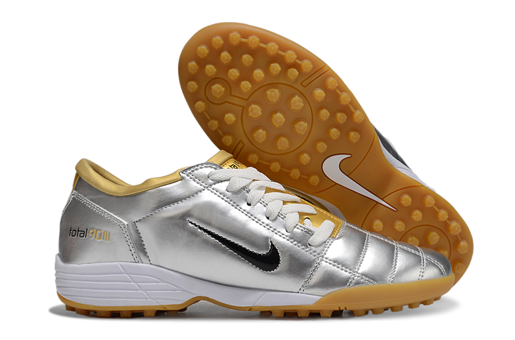 Tenis de Fútbol Nike Total 90 TF - Plata / Dorado (Césped Sintético / Turf)