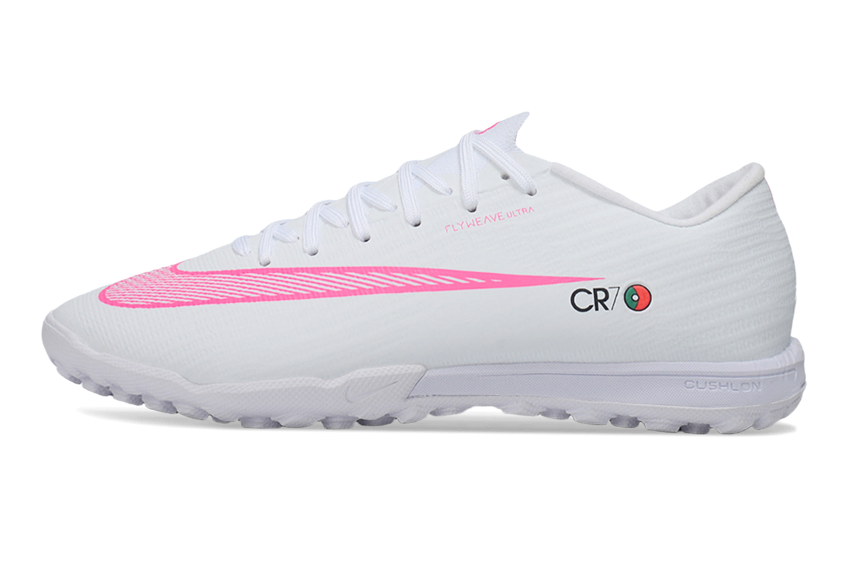Tenis de Fútbol Nike Mercurial Vapor CR7 - Blanco y Rosa (Sintético / Turf)