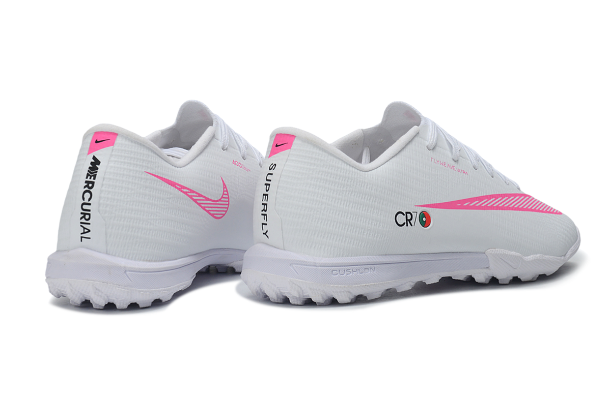 Tenis de Fútbol Nike Mercurial Vapor CR7 - Blanco y Rosa (Sintético / Turf)