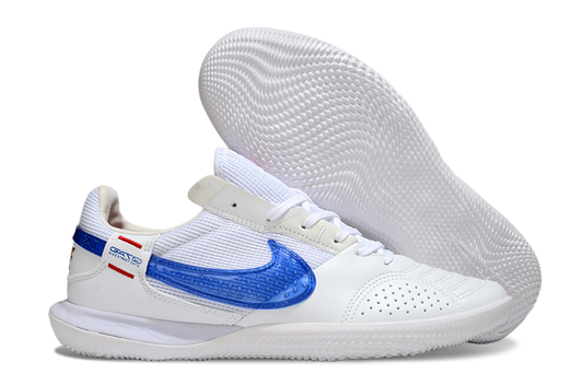 Tenis de Fútbol Nike Street Gato - Blanco, Azul y Rojo con Suela Blanca (Césped Interior / Futsal)