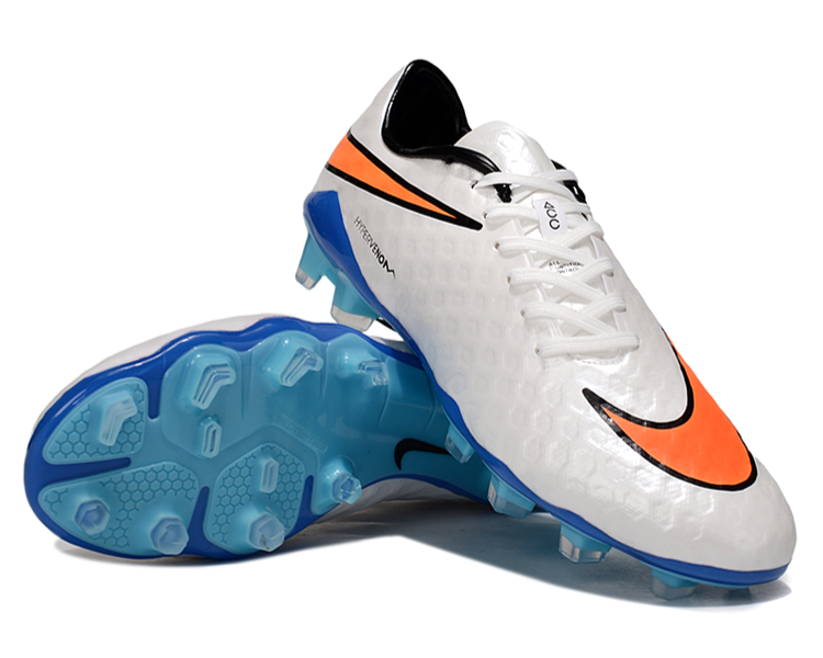 Tacos de Fútbol Nike Hypervenom Phantom FG - Blanco / Azul / Naranja (Césped Natural / Firm Ground)