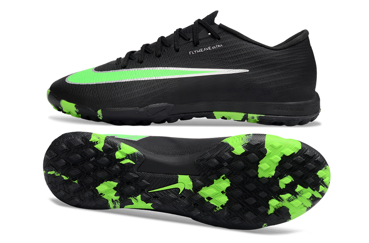 Tenis de Fútbol Nike Mercurial Vapor Academy TF - Negro y Verde Lima (Sintético / Turf)