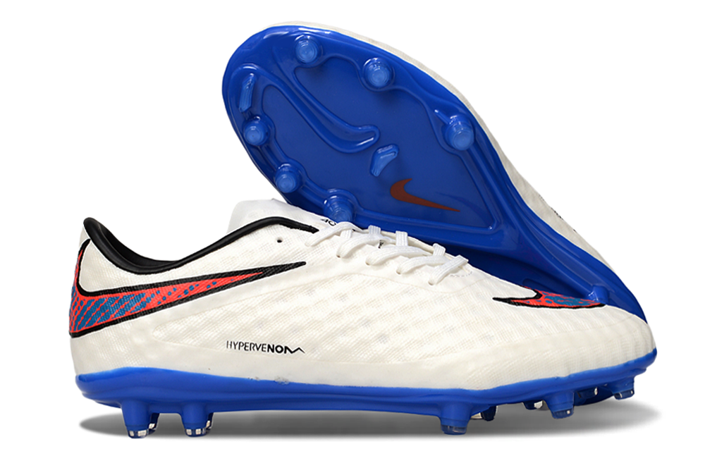 Tacos de Fútbol Nike Hypervenom Phantom FG - Blanco / Azul / Naranja (Césped Natural / Firm Ground)