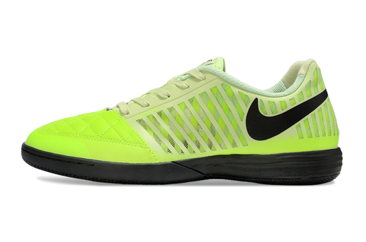 Tenis de Fútbol Nike Lunar Gato II - Verde Amarillo con Swoosh Negro y Suela Negra (Césped Interior / Futsal)