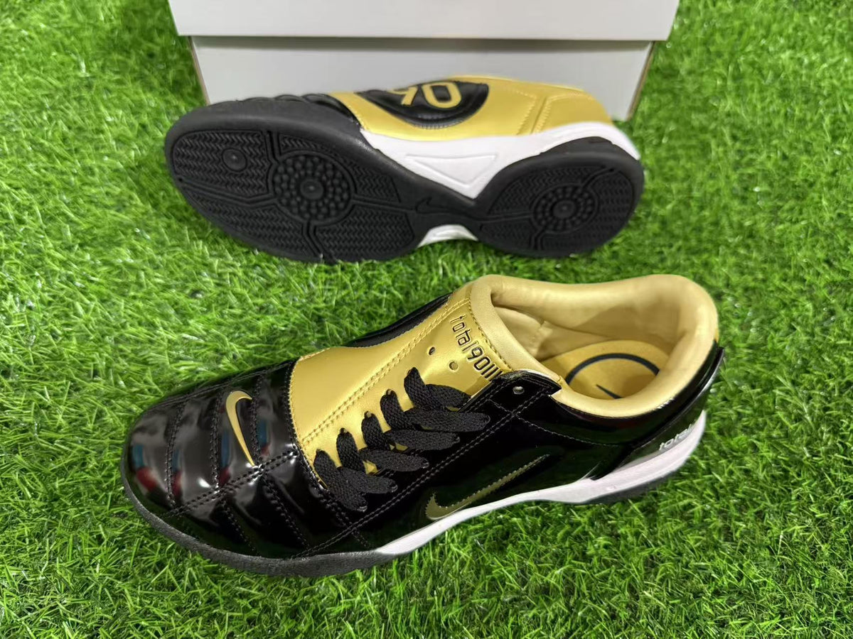Tenis de Fútbol Nike Total 90 IC - Negro / Dorado (Césped Interior / Futsal)