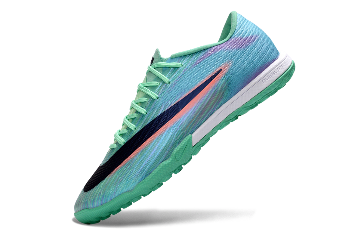 Tenis de Fútbol Nike Mercurial Vapor Academy TF - Turquesa, Verde Menta, Azul Oscuro y Naranja (Sintético / Turf)