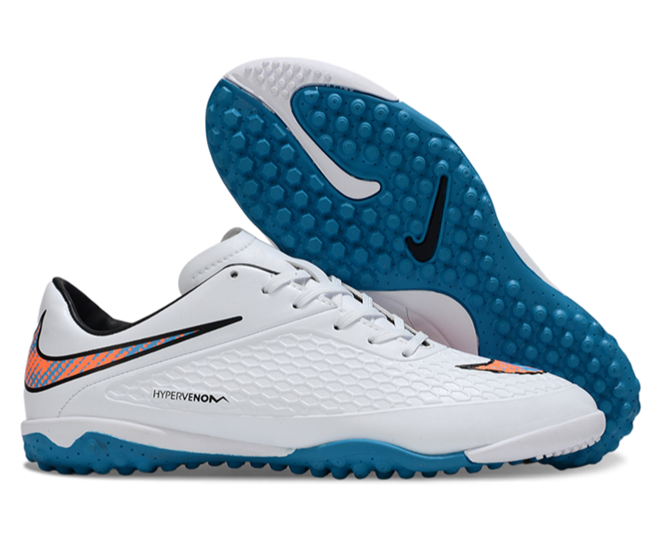 Tenis de Fútbol Nike Hypervenom Phantom TF - Blanco / Azul (Césped Sintético / Turf)
