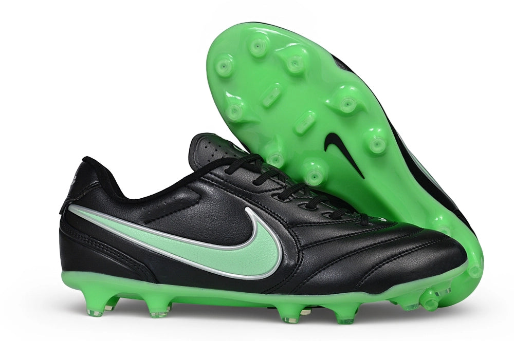 Tacos de Fútbol Nike Tiempo Ligera Pro FG - Negro / Verde (Césped Natural / Firm Ground)