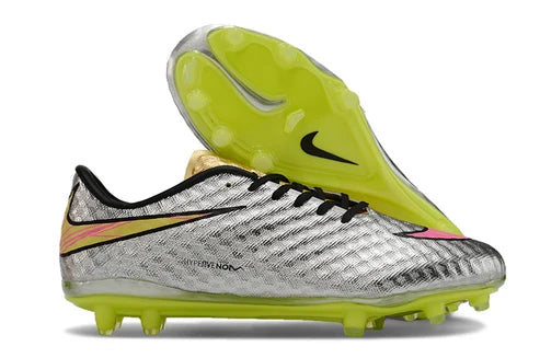 Tacos de Fútbol Nike Hypervenom Phantom FG - Plata / Amarillo / Rosado (Césped Natural / Firm Ground)