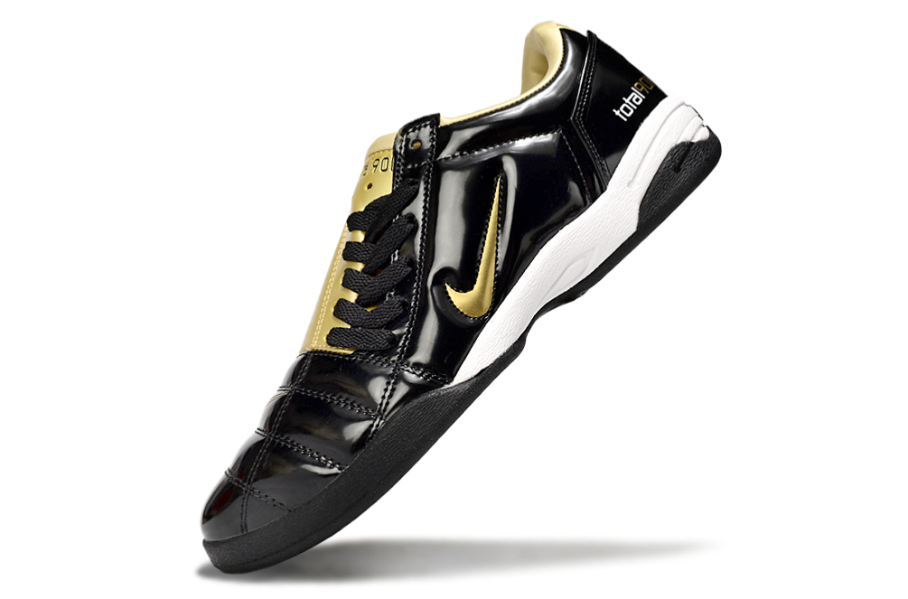 Tenis de Fútbol Nike Total 90 IC - Negro / Dorado (Césped Interior / Futsal)