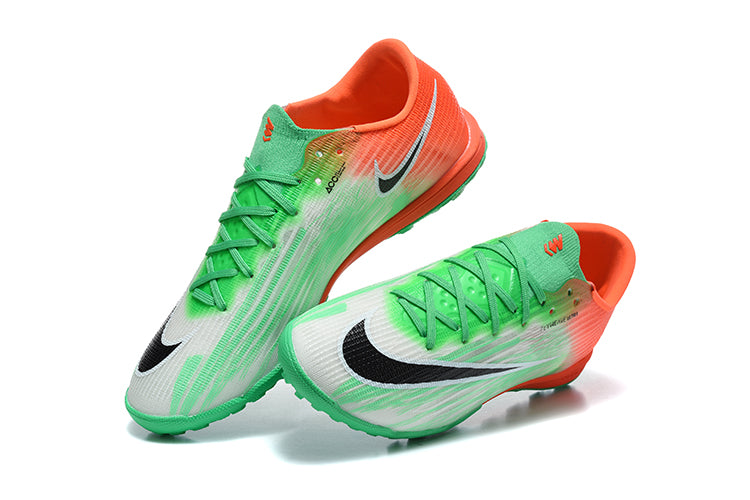 Tenis de Fútbol Nike Mercurial Vapor Academy TF - Verde, Naranja, Blanco y Negro (Sintético / Turf)