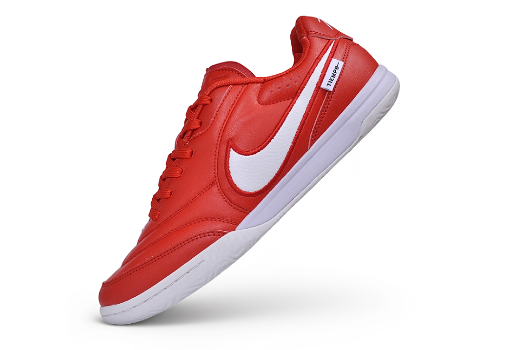 Tenis de Fútbol Nike Tiempo IC - Rojo / Blanco (Césped Interior / Futsal)