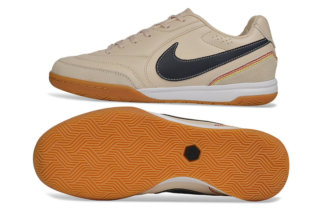Tenis de Fútbol Nike Premier 3 IC - Beige, Negro y Detalles Multitono (Césped Interior / Futsal)