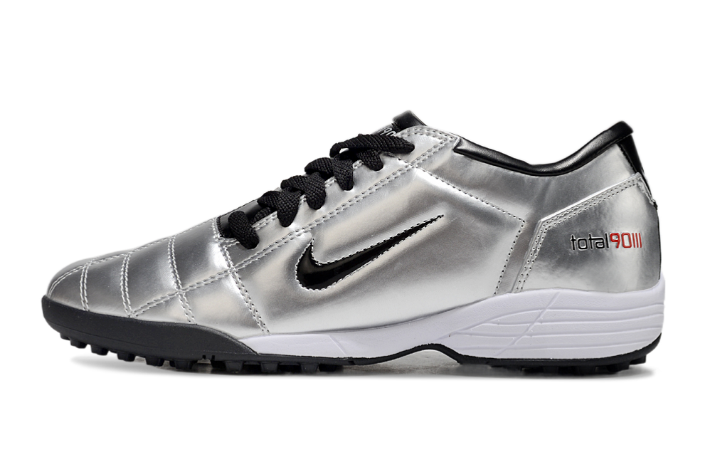 Tenis de Fútbol Nike Total 90 TF - Plata / Negro (Césped Sintético / Turf)