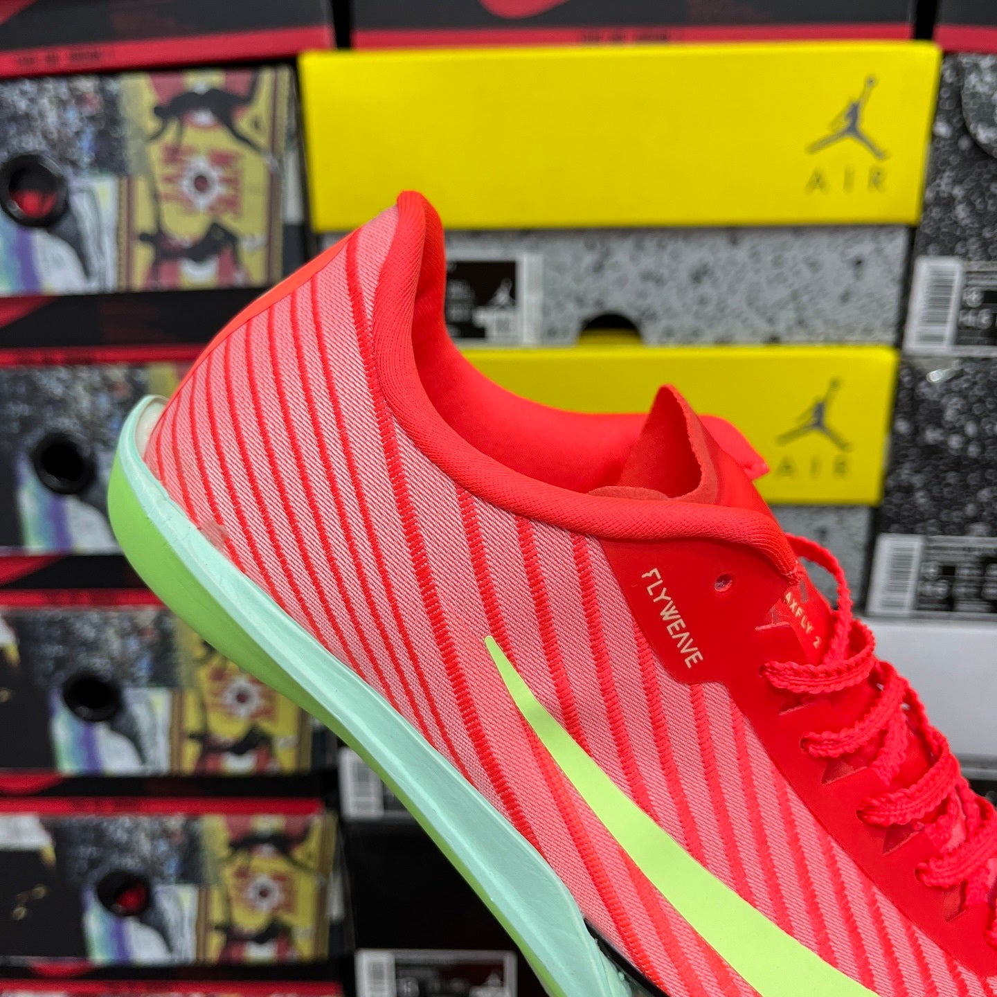 Spikes Nike Air Zoom MaxFly 2 (Coral y Verde Volt)