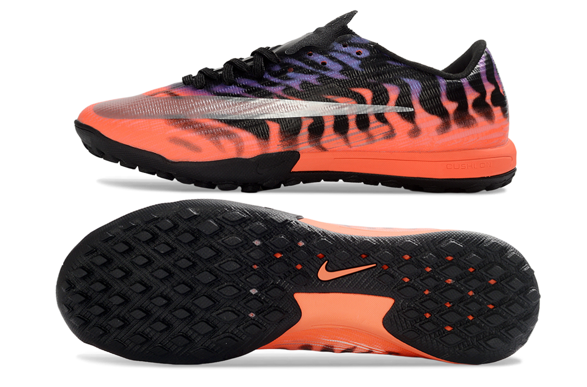 Tenis de Fútbol Nike Mercurial Vapor Academy TF - Negro, Naranja y Morado (Sintético / Turf)